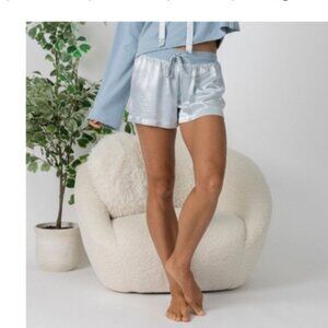 Morning Blue Morning Blue Morning Blue PJ HARLOW Mikel Satin Sleep Shorts Medium